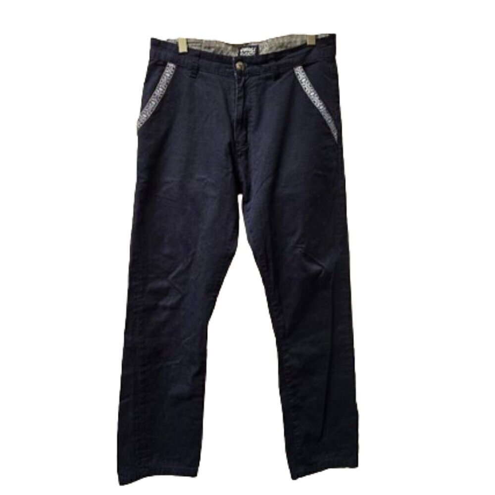 Hardly Evers Navy Blue Ribbon Pocket Trim Pants